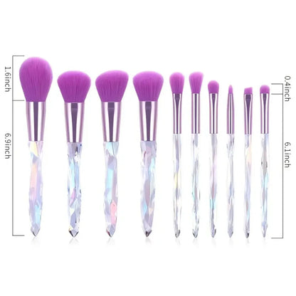 Soft and Luxurious Travel Beauty Tools - Crystal Acrylic Handle Eye Makeup Brush Set with High Quality Eyeshadow Brushes - Cosme - AMULET RING STORE