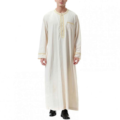 Muslim Fashion Men Jubba Thobes Arabic Pakistan Dubai Kaftan Abaya Robes Islamic Clothing Saudi Arabia Black Long Blouse Dress