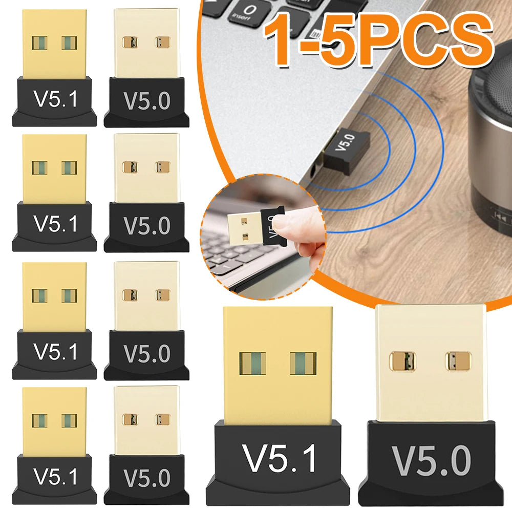 Wireless Audio Adapter Bluetooth-Compatible 5.0/5.1 Dongle 2.4G Audio Receiver Support Win7/8/8.1/10 for Computer Tablet Desktop - AMULET RING STORE