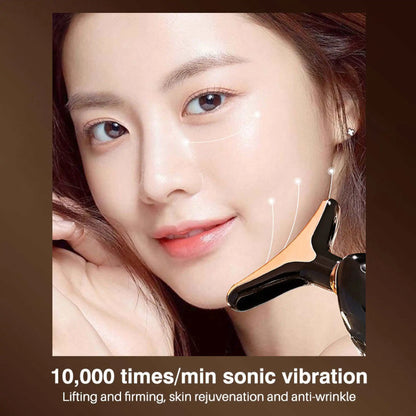 Face Massager 3 In 1 Neck Facial Eye Massage Introducer Microcurrent Skin Rejuvenation Anti Aging Beauty Device Beauty Tools