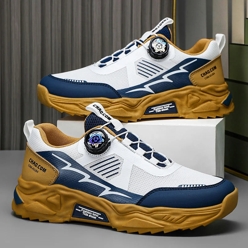 Men's Korean breathable casual sports shoes four season new soft soled Rotating shoelaces outdoor running shoes student sneakers - AMULET RING STORE