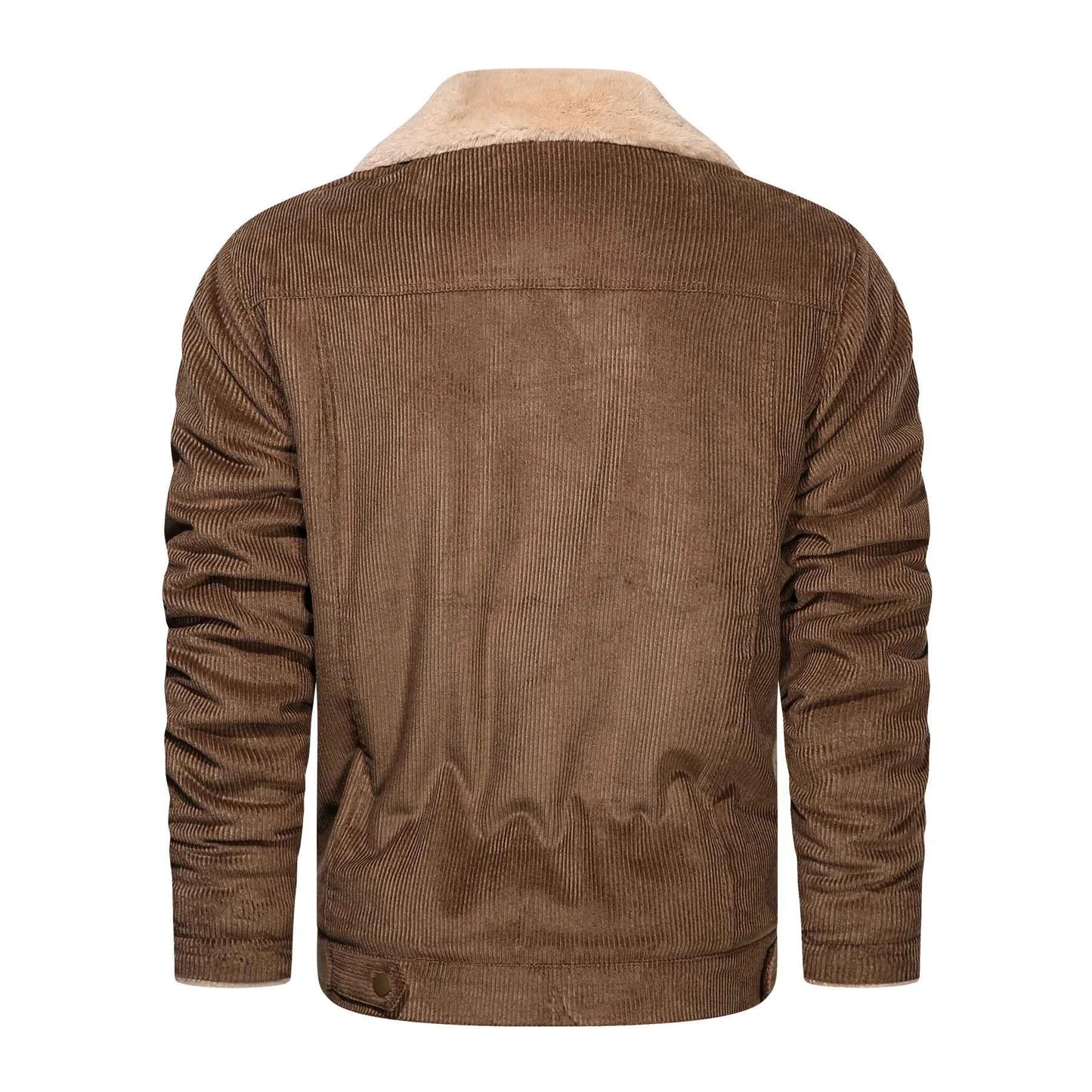 Winter Men's Outdoor Parkas Jacket with Fleece Lining and Multiple Pockets Wool/Polyester