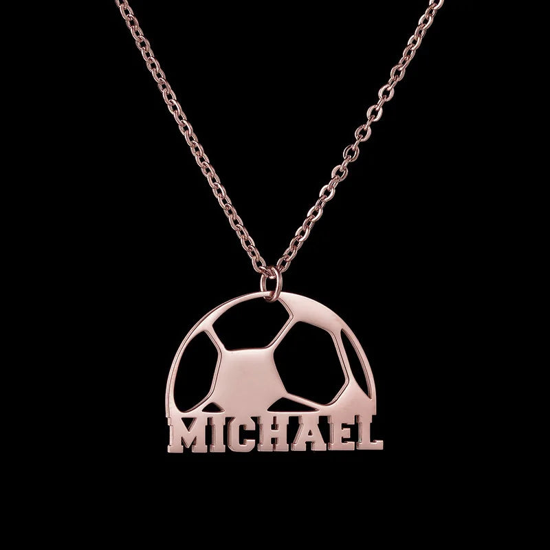Custom Name Necklace Football Sports Style Personalized Men Customized Chains Stainless Steel For Male Jewelry Birthday Gifts