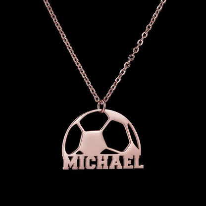Custom Name Necklace Football Sports Style Personalized Men Customized Chains Stainless Steel For Male Jewelry Birthday Gifts