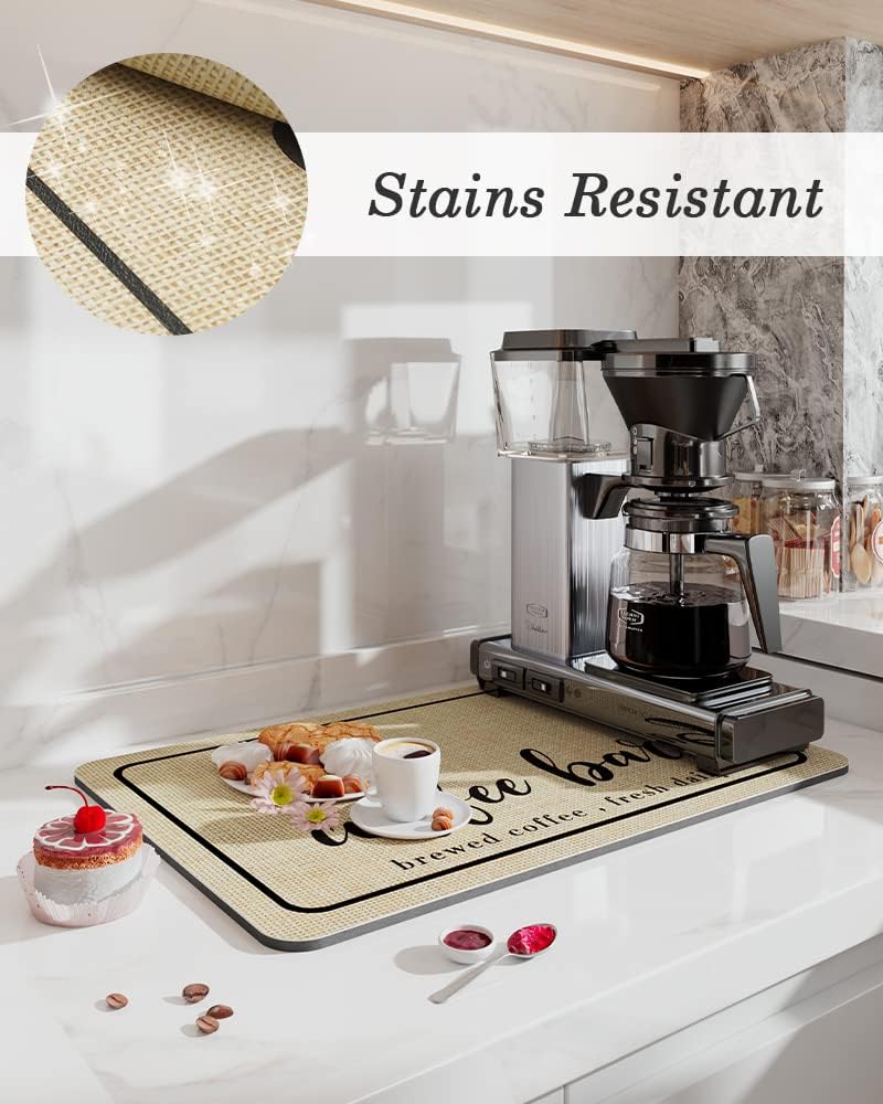 Large Kitchen Super Absorbent Mat Coffee Dish Draining Mat Drying Mat Quick Dry Bathroom Drain Pad Kitchen Faucet Placemat - AMULET RING STORE