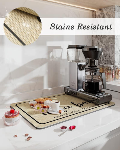 Large Kitchen Super Absorbent Mat Coffee Dish Draining Mat Drying Mat Quick Dry Bathroom Drain Pad Kitchen Faucet Placemat - AMULET RING STORE