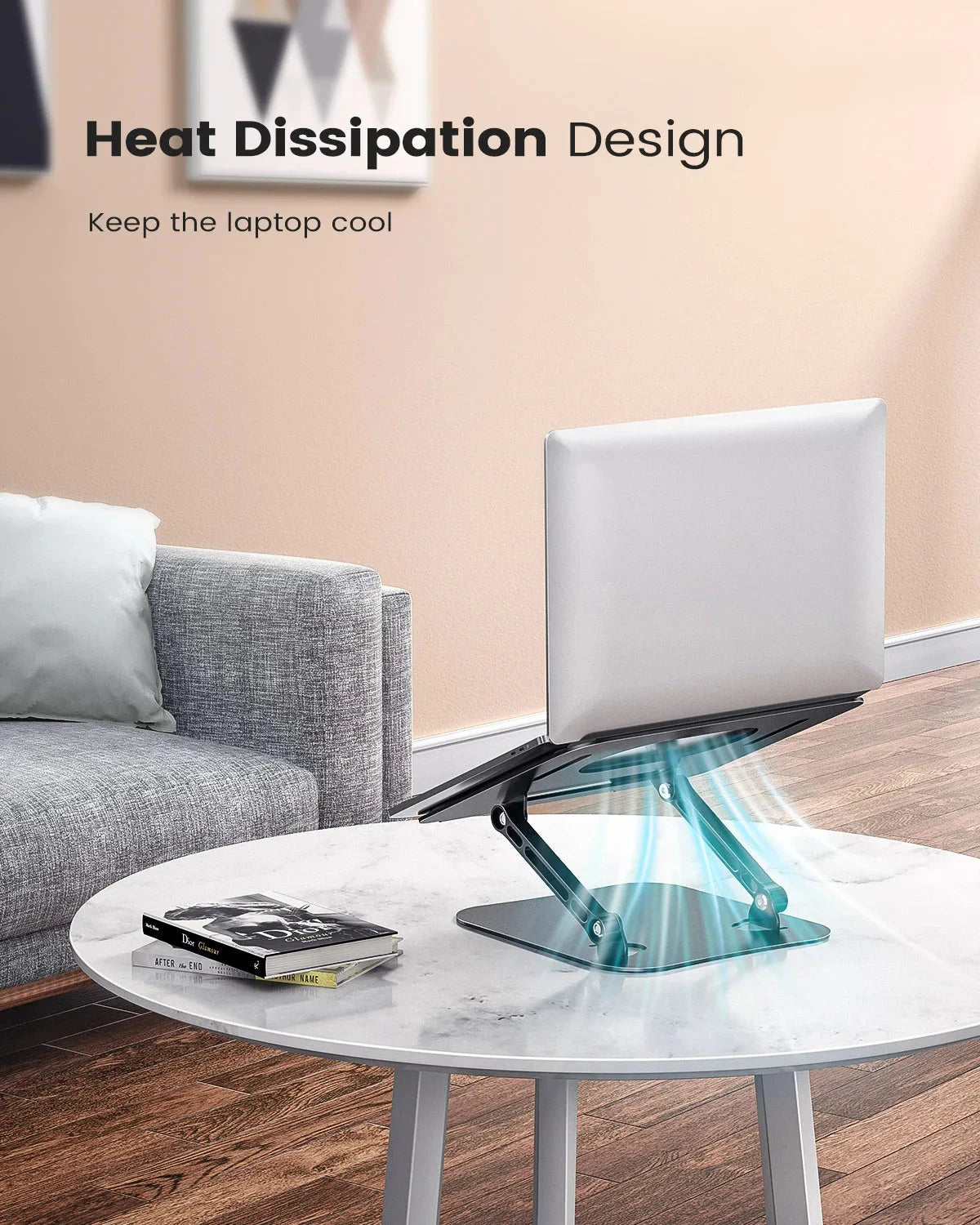 ST01 Portable 11–16-inch Adjustable Laptop Stand Computer Stand Sturdy Aluminum for Desk Foldable Laptop Holder Notebook Tablet - AMULET RING STORE