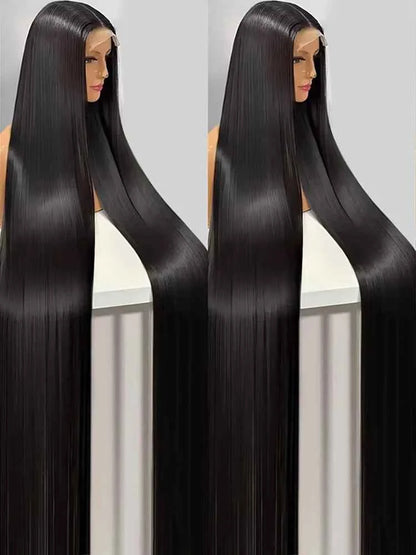 300% High Density Straight Human Hair Wigs 13x6 13x4 HD Lace Front Wig Brazilian 40 46 Inch 360 Full Lace Frontal Human Hair Wig