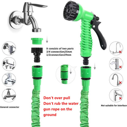 Garden Hose Pipe Water Hose Expandable Magic Hose 7 Patterns Water Gun Foam Pot flexible reels hose Car Wash Gun Sprayer - AMULET RING STORE