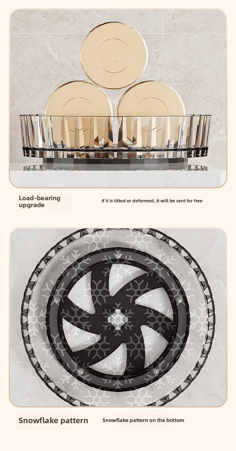 360° Rotating Plastic Storage Rack Bathroom Storage Organizer Kitchen Snack Food Oil Seasoning Bottle Storage Rack Fruit Tray - AMULET RING STORE