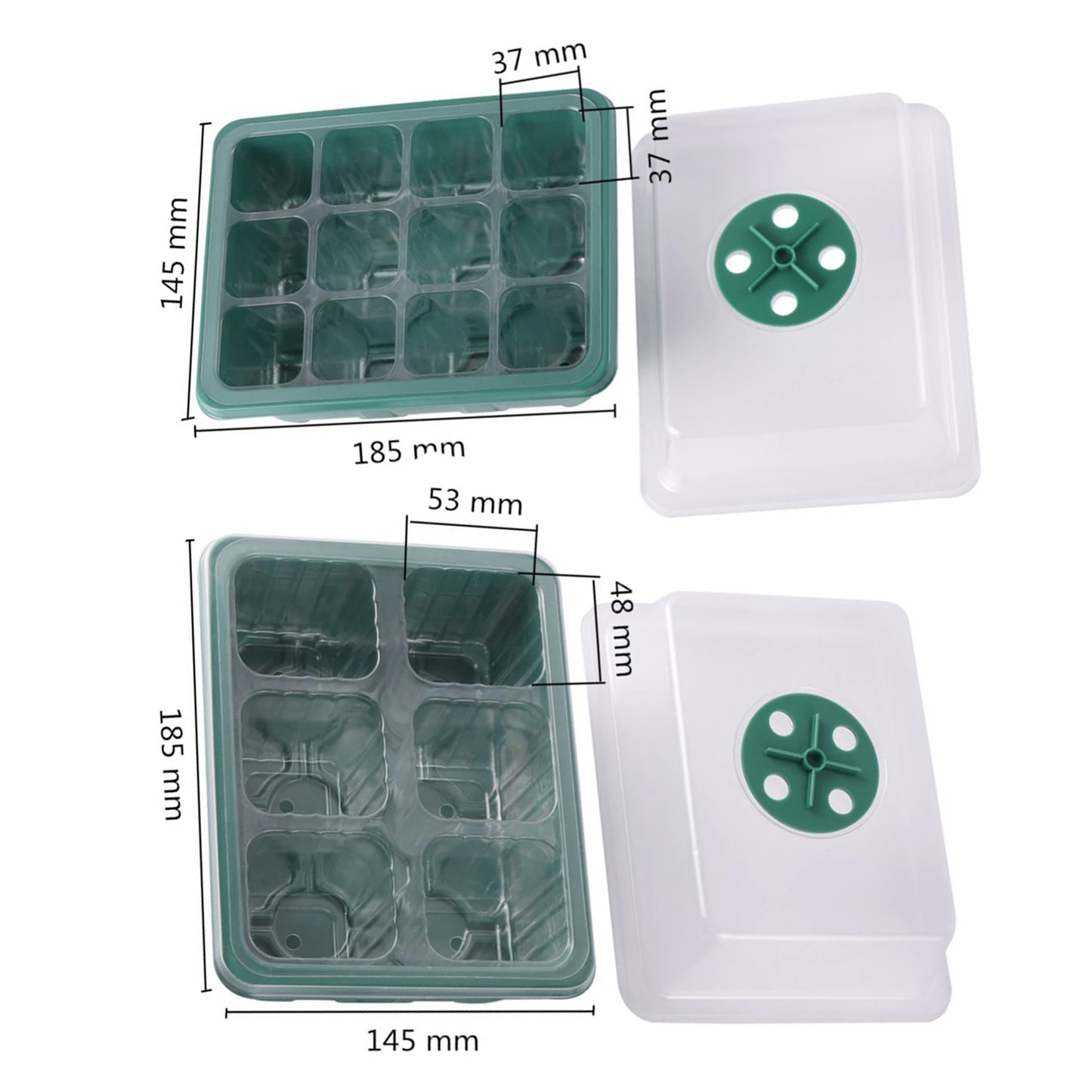 Seedling Nursery Box With LED Growing Light Seed Starter Tray Seedling Breeding Pot Garden Greenhouse Germination Planter - AMULET RING STORE