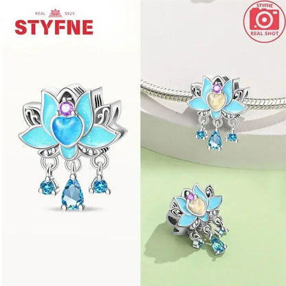 S925 Silver Glow-in-the-dark Firefly Charm Pendant Fit Original Charms Bracelet Gift Beads for Women Diy Fine Jewelry Gifts - AMULET RING STORE