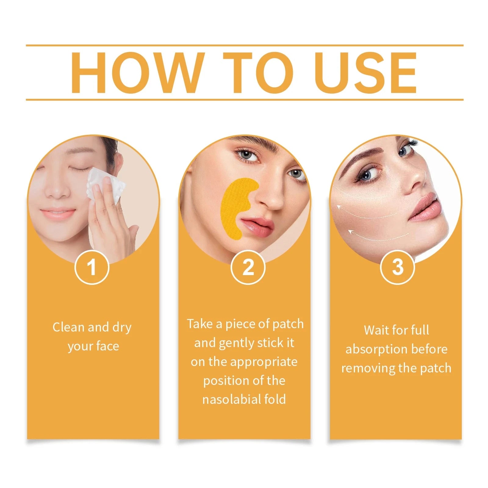 Nasolabial Folds Patch Contain Collagen Hyaluronic Acid Firming Skin Fade Fine Lines Deep Moisturizing Facial Mask Anti Wrinkle