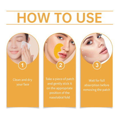 Nasolabial Folds Patch Contain Collagen Hyaluronic Acid Firming Skin Fade Fine Lines Deep Moisturizing Facial Mask Anti Wrinkle