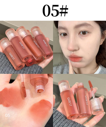 Qibest 6 Colors Velvet Matte Liquid Lipstick Long-Lasting Waterproof Lip Mud Sexy Red Lipgloss Beauty Women Cosmetics Lip Tint - AMULET RING STORE