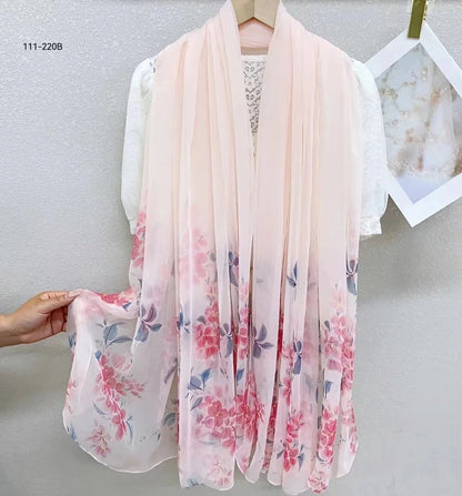 2025 Silk Scarf Women Hijab Pashmina Long Beach Stoles Shawl Wrap Headbands Spring Warm Scarves Bandana Ladies Neckscarf Foulard