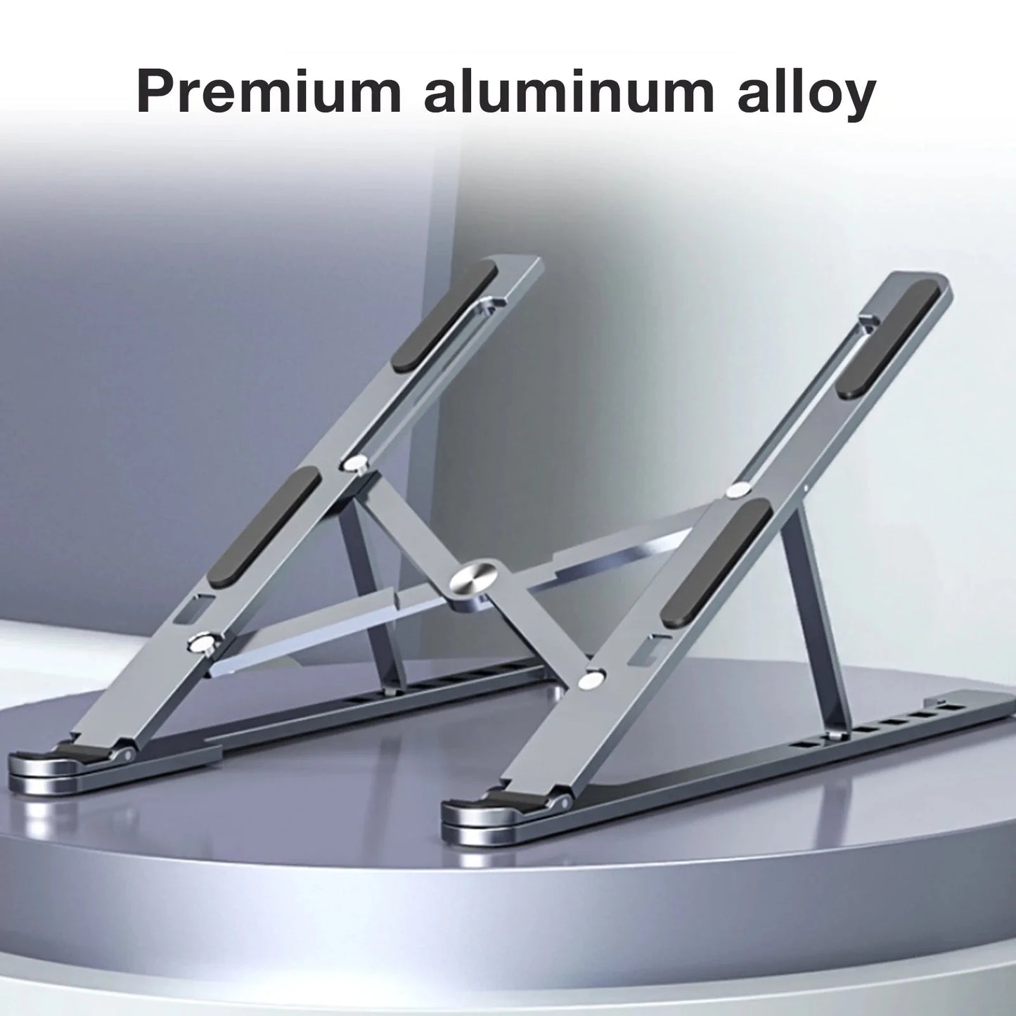 Aluminum Alloy Magnetic Laptop Stand With 8-Level Adjustment, Ventilation and Heat Dissipation, Equipped With Silicone Anti-Slip - AMULET RING STORE