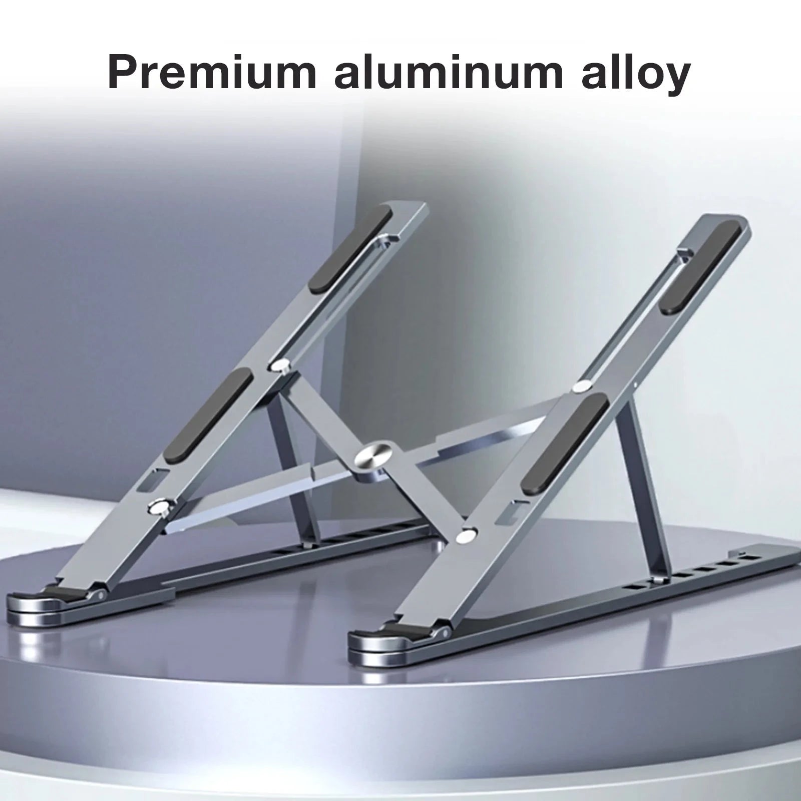 Aluminum Alloy Magnetic Laptop Stand With 8-Level Adjustment, Ventilation and Heat Dissipation, Equipped With Silicone Anti-Slip - AMULET RING STORE