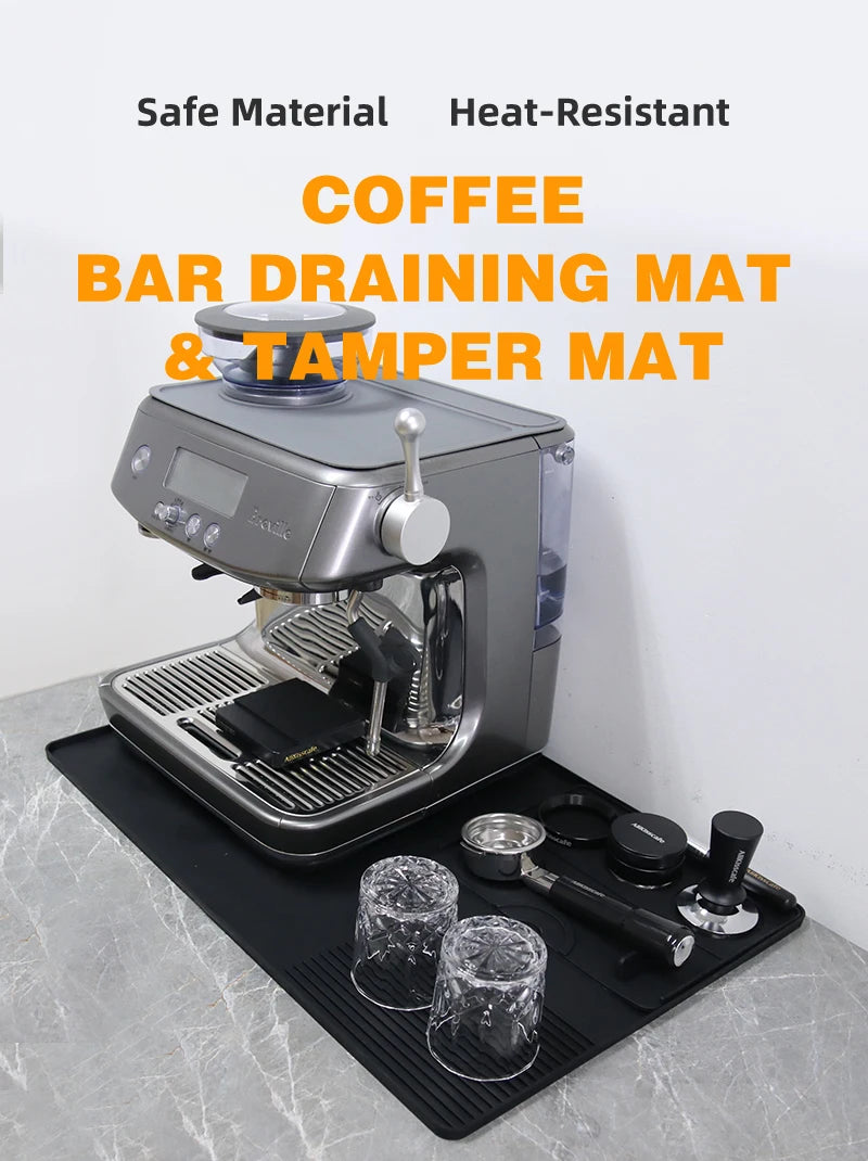 Coffee Tamper Mat Espresso Portafilter Station Silicone Bar Machine Pad Rubber Anti Slip Bar Kitchen Barista Tools Accessories - AMULET RING STORE
