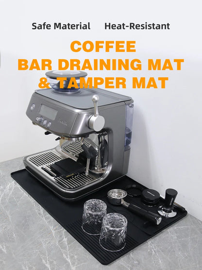 Coffee Tamper Mat Espresso Portafilter Station Silicone Bar Machine Pad Rubber Anti Slip Bar Kitchen Barista Tools Accessories - AMULET RING STORE