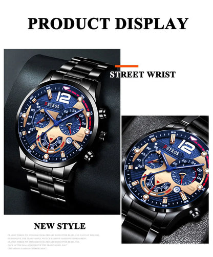 Fashion Mens Watches Luxury Quartz Wristwatch Calendar Luminous Clock Men Business Casual Watch Reloj Hombre - AMULET RING STORE