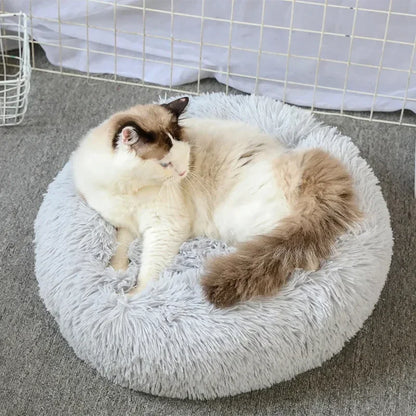 Round Cat Beds House Soft Long Plush Best Pet Dog Bed For Dogs Basket Pet Products Cushion Cat Bed Cat Mat Animals Sleeping Sofa - AMULET RING STORE