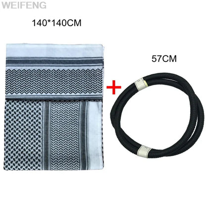Muslim Shemagh Scarf Traditional Islamic Accessories Headscarf Islamic Neck Wrap Headscarf Windproof Arab Keffiyeh Shemagh Scarf - AMULET RING STORE