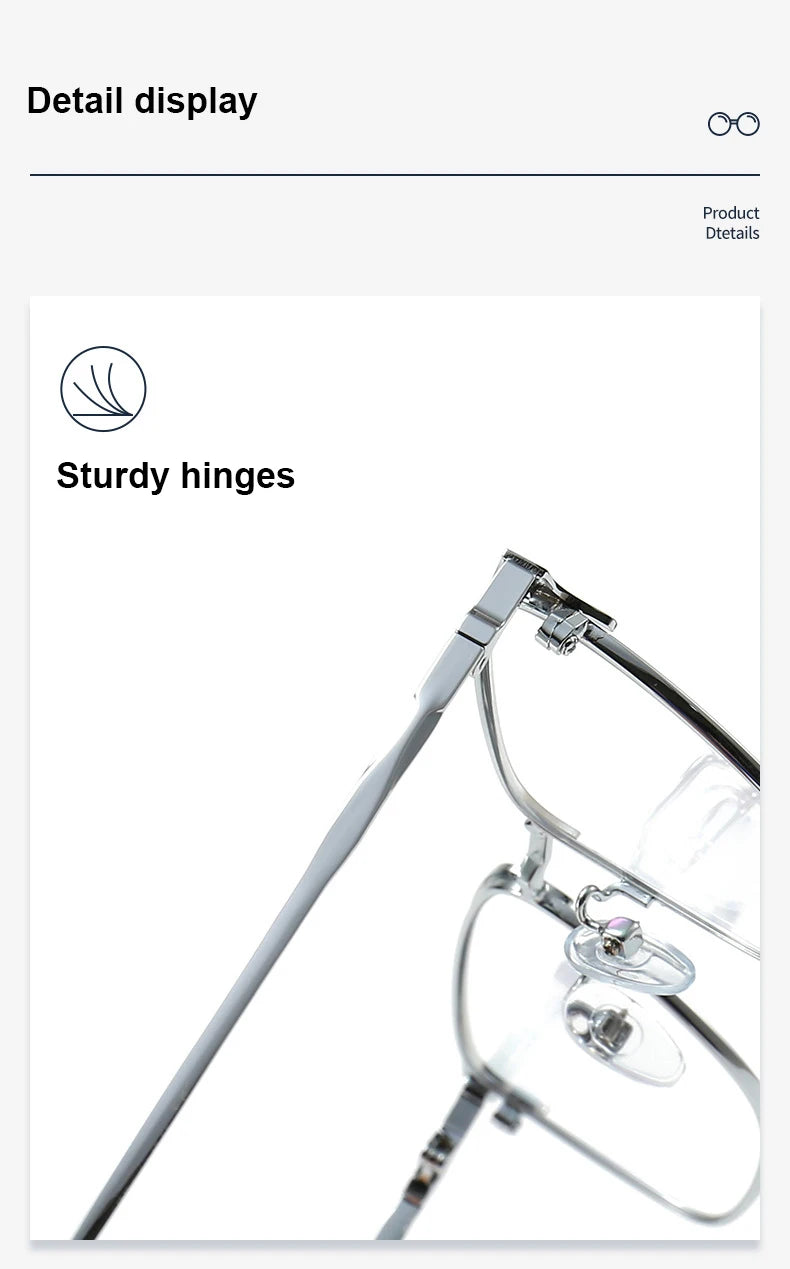 Men Prescription Glasses Optics Lenses  Reading Glasses Women Blue Light Blocking Myopia Eyewear Metal Titanium Eyeglasses Frame