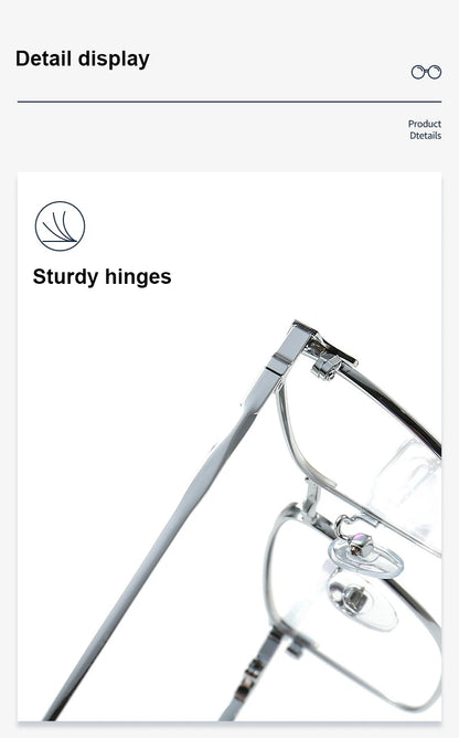 Men Prescription Glasses Optics Lenses  Reading Glasses Women Blue Light Blocking Myopia Eyewear Metal Titanium Eyeglasses Frame