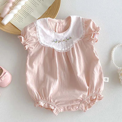 2024 New Summer Toddler Baby Girls Jumpsuit Sleeveless Cotton Solid Color Newborn Baby Girls Romper 0-24M Children Clothes - AMULET RING STORE