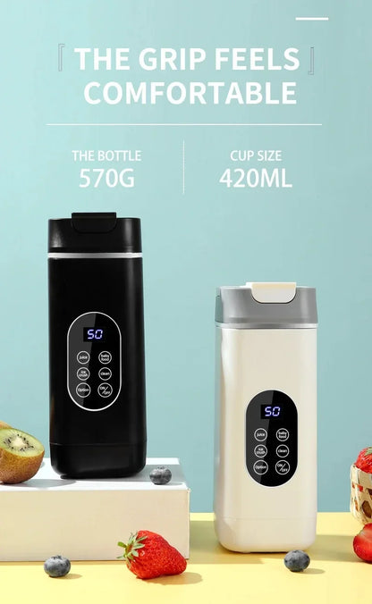 Electric Blender Rechargeable Portable Juicer USB Charging Hand Blender Electric Fruit Juicer 12 Blades Crushed Ice Juicer Cup - AMULET RING STORE