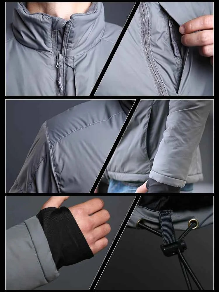 Winter Outdoor Jackets Men Parkas Warm Lightweight Tactics Causal Jacket Heat Reflective Windproof Hiking Coat Windbreaker