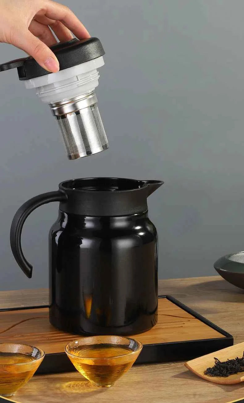 Smart LED Thermos 316 Stainless Steel Insulation Braising Teapot Large Capacity Hot Water Bottle Separating Coffee Vacuum Flask