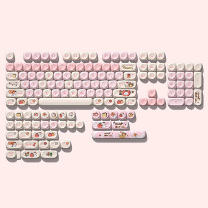 134 Keys Pink Cat  MOA Profile PBT Keycaps Customs Dye Sub Key caps for 61/87/104 Cherry MX Switch Gaming Mechanical Keyboard