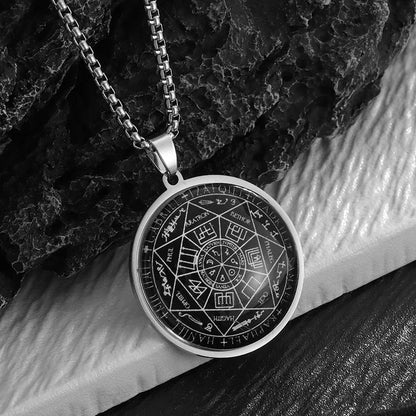 Seven Archangels Seal Necklace Pendant Solomon's Four-Word Seal Amulet Necklace