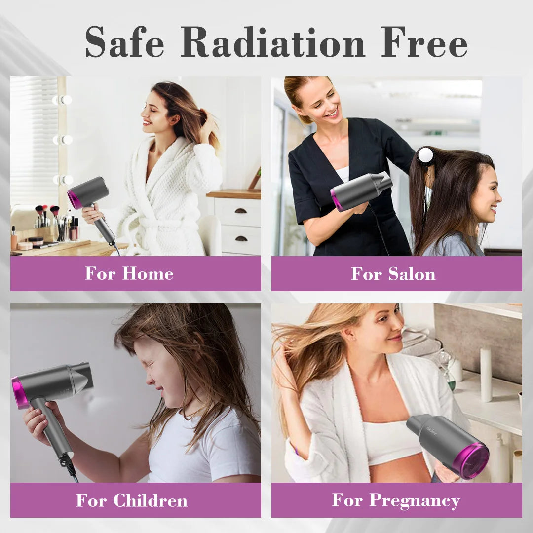 Electric Hair Dryer 1800W 110v Multifunctional Hair Straightener Negative Ion Hair Care Curler Blow Dryer Cold/Warm/Hot Wind - AMULET RING STORE