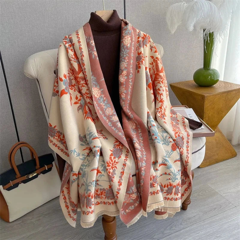 Cashmere Scarf for Women Thick Warm Winter Blanket Brand Female Luxury Quality Shawl Wrap Bufanda 2024 Poncho Echarpe Pashmina