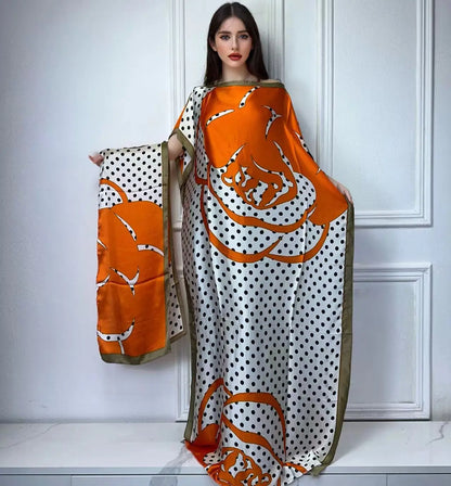 WINYI African Muslim Lady Summer Boho fashion Printed Kaftan holiday Dress loose Streetwear Abaya with belt beach dress