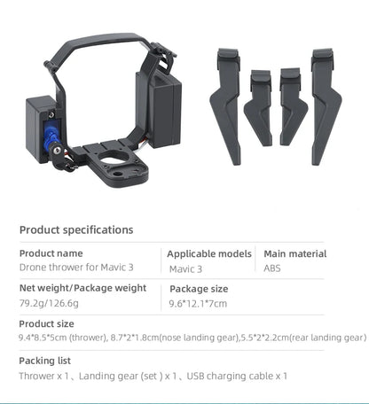Airdrop System for DJI Mavic 3/2 Pro Zoom AIR 2 Mini 2/Mini 3 Drone Fishing Bait Wedding Ring Gift Deliver Life Rescue Thrower