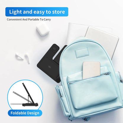 Magnetic Wireless Charger Fast 18W Adapter QC3.0 Certified Foldable Sleep-Friendly iPhone11-15 XS 8 Plus Samsung Galaxy iWatch