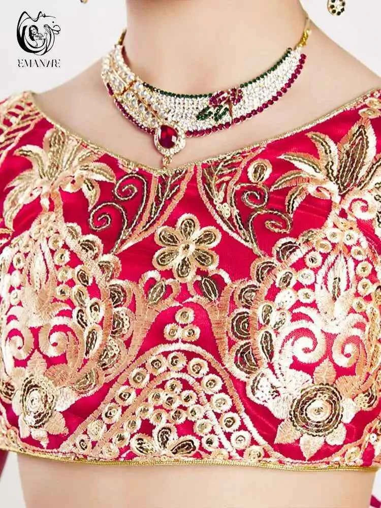 Yiman exotic Indian dance ethnic style children's dance costume, sari embroidery Tang costume, big swing skirt, Lengha set