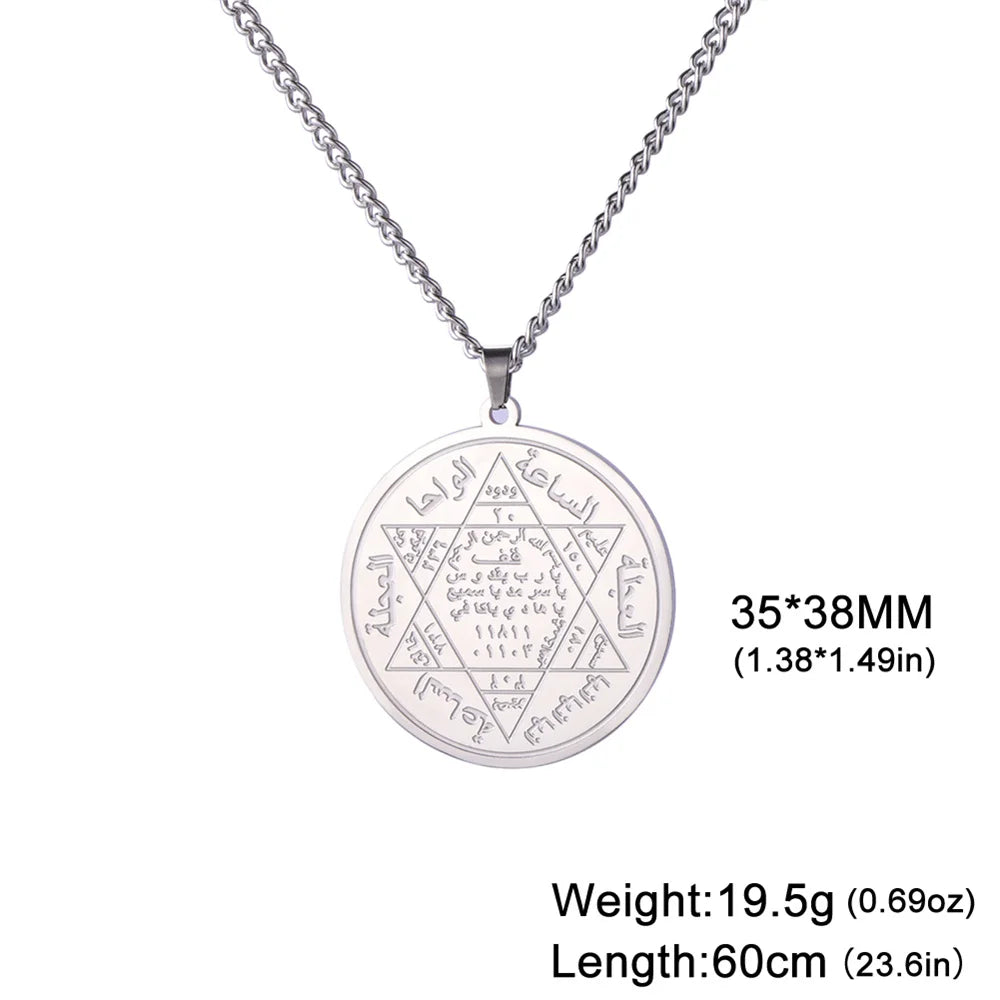 EUEAVAN Seal of Solomon Pendant Necklace