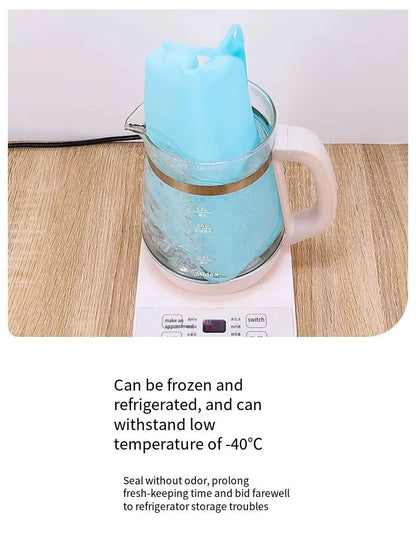 Silicone Zipper Bag,Kitchen Fresh-keeping Bags for Fruits and Vegetables,Portable Self-sealing Storage Bag for Daily Necessities - AMULET RING STORE