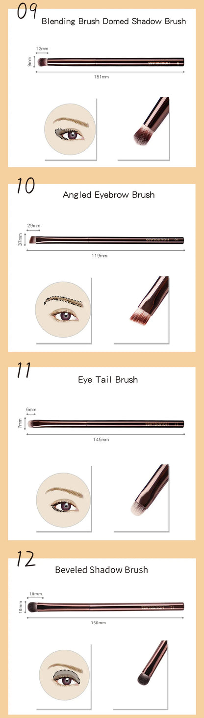 Hourglass Makeup Brushes Powder Foundation Concealer Blusher Bronzer Eye Shadow Eyebrow Eyeliner Sculpting Brush - AMULET RING STORE