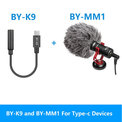 BOYA BY-MM1 Professional Cardioid Shotgun Microphone for iPhone Android Smartphone PC Canon Nikon DSLR Camera Recording Vlog