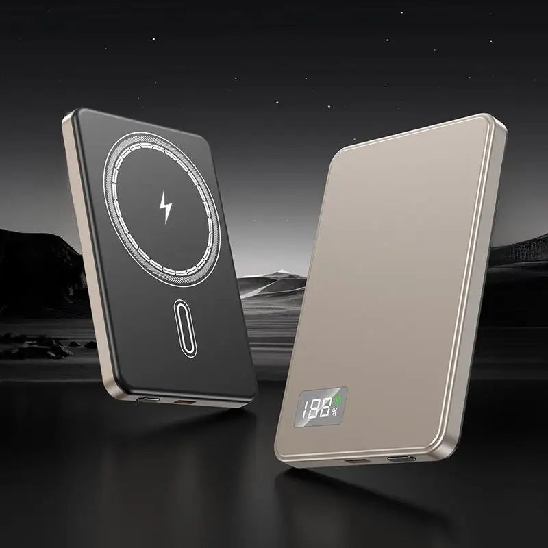 Oneplus Magsafe Power Bank Fast Charging Portable Ultra-thin Magnetic Wireless Digital Display Power Bank Usb Type C Lightning - AMULET RING STORE