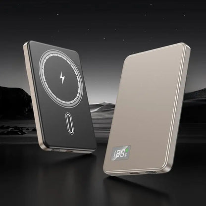 Oneplus Magsafe Power Bank Fast Charging Portable Ultra-thin Magnetic Wireless Digital Display Power Bank Usb Type C Lightning - AMULET RING STORE