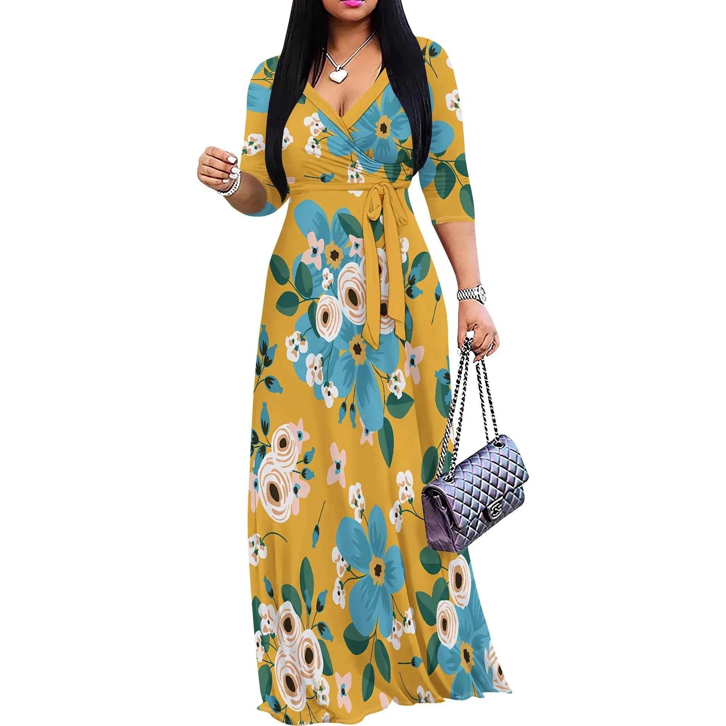 Women's Casual Sexy V Neck 3/4 Sleeves Club wear Party Outfits