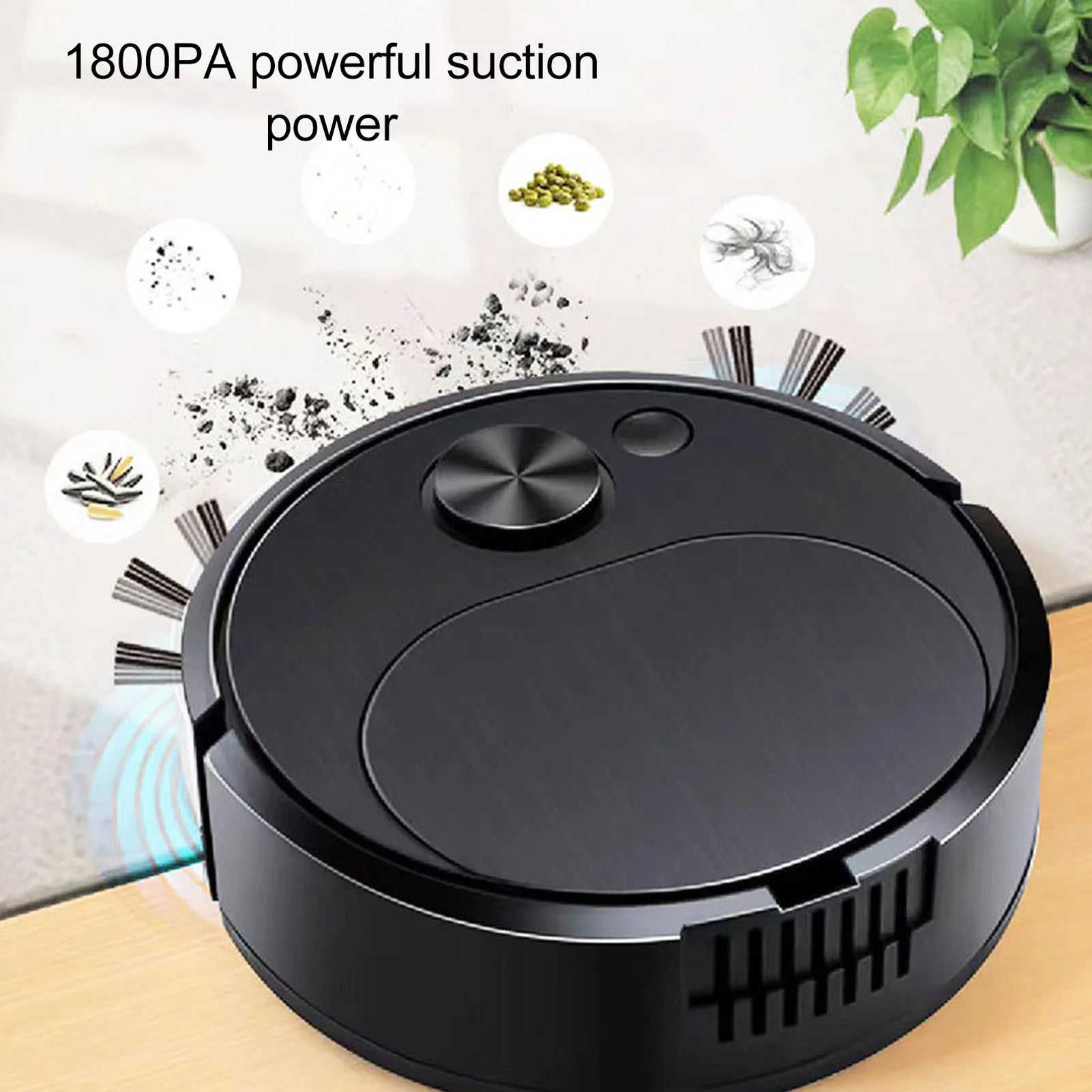 3In1 Intelligent Sweeping Robot Vacuum Cleaner Low Noise Floor Sweeper Rechargeable Automatic Home Office Vacuum Carpet Cleaner - AMULET RING STORE