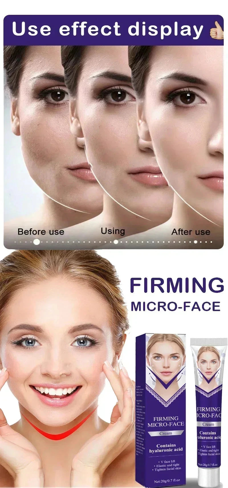 Effective V-Shape Face Slimming Lifting Facial Cream Lift Up V Double Chin Cheek Slimming Firming Anti Wrinkle Beauty Skin Care - AMULET RING STORE